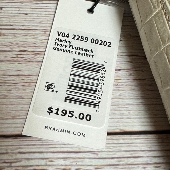 Brahmin Marley Small Leather Crossbody - Ivory Flashback - Picture 10 of 10